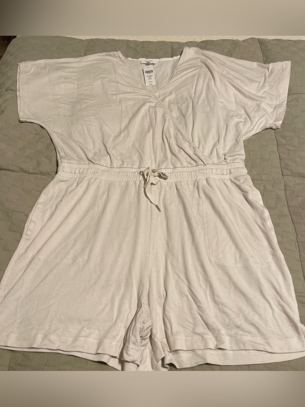 Soma Softlite Romper Pj's XL Salt Mist (Oatmeal Color) NWT